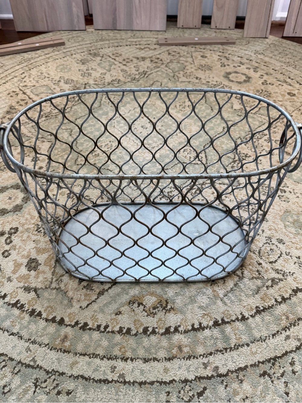 Decorative Gray Metal Wire Storage Basket - Brand